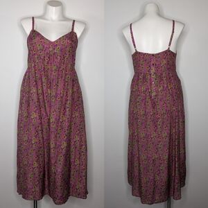 XiRENA Pink and Green Floral Midi Dress